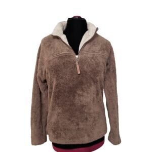 True Grit Sherpa Collared Soft Quarter Zip Front Pullover Long Sleeves Jacket